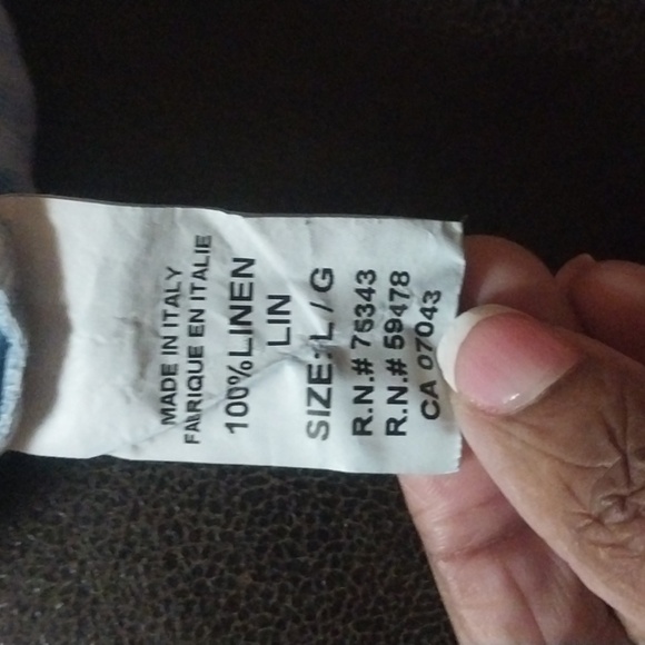 BELLAMBRA Italy Linen Cropped Oversized Blouse Blue L - Picture 7 of 8